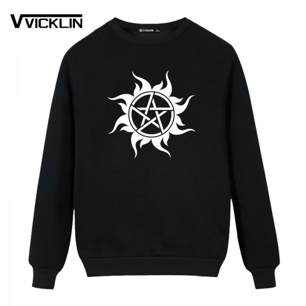 2017 American TV series supernatural long sleeves cotton printed Fleece Hoodies Sweatshirt men casual loose clothes plus size