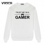 2017 Autumn New Arrival Loose Clothes TRUST ME I'M A GAMER Printing Sweatshirts Men's Cotton Full Sleeves Pullover Size S-XXXL