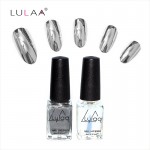 2017 Fashion 2pc/lot  6ml Silver Mirror Effect Metal Gel Nail Polish Varnish Top Coat Metallic Nails Art Tips nail polish set