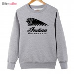 2017 Fashion Autumn and winter Vintage Tees Printed Hoodies O-Neck Indian Motorcycle Printed Hoodies Cotton Men's Tops 
