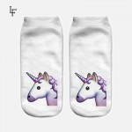 2017 Harajuku 3D Print Unicorn Socks Women Kawaii Ankle Licorne Chaussette Femme Calcetines Mujer Cute  Emoji Art Socks ws66