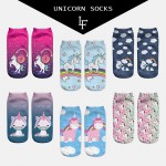 2017 Harajuku 3D Print Unicorn Socks Women Kawaii Ankle Licorne Chaussette Femme Calcetines Mujer Cute  Emoji Art Socks ws66