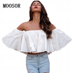 2017 Hot Sale Casual Sexy Crop Top Harajuku T shirt Women Blusas New Fashion Short Camis Off the Shoulder Short Women Tops WG34