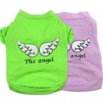 2017 Hot selling Cute Pet Puppy Dog Clothes Green and Red Angel Wing Pattern T-shirt Shirt Tops Hondenkleding Summer Dog Clothes