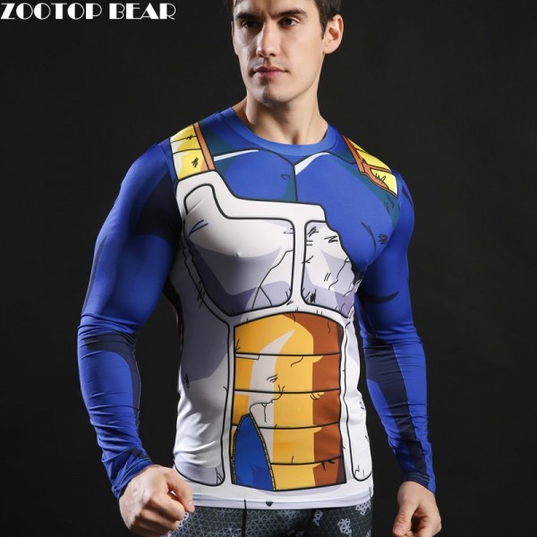 2017 Long Sleeve Anime Camiseta Harajuku Tshirt Vegeta T-shirts Dragon Ball Printed T shirt Compression Fitness Tops ZOOTOP BEAR