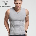 2017 Men Tank Top New Brand Chase Deer Cotton High Quality Undershirt Bodybuilding Singlet Fitness Sleeveless Vest Men Tank Tops