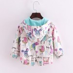 2017 New 2-8T spring&summer girls jackets casual hooded outerwear for girls fashion Hand Painted kids Sunscreen clothing girls