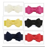 2017 New Arrival Fashion Women Lady Bowknot Stretch Elastic Bow Wide Stretch Buckle Waistband Waist Belt 