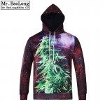 2017 New Arrivals Men/women Skate Hoodies 3d Print Leaves Space Galaxy Couple Sweatshirts With Hooded Hoody Tops weed sweatshirt