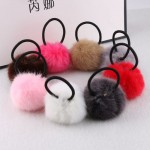 2017 New Artificial Rabbit Fur Ball Elastic Hair Rope Rings Ties Bands Ponytail Holders Girls Hairband Headband Hair Accessories