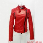 2017 New Fashion Autumn Winter Women Brand Faux Soft Leather Jackets Pu Black Red Yellow Zippers Long Sleeve Motorcycle Coat