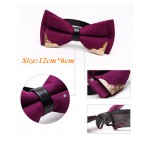 2017 New Fashion Boutique Metal Head Bow Ties For Groom Men Women Butterfly Solid Bowtie Classic Gravata Cravat 