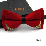 2017 New Fashion Boutique Metal Head Bow Ties For Groom Men Women Butterfly Solid Bowtie Classic Gravata Cravat 