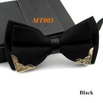 2017 New Fashion Boutique Metal Head Bow Ties For Groom Men Women Butterfly Solid Bowtie Classic Gravata Cravat 