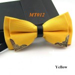 2017 New Fashion Boutique Metal Head Bow Ties For Groom Men Women Butterfly Solid Bowtie Classic Gravata Cravat 