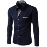 2017 New Fashion Brand Camisa Masculina Long Sleeve Shirt Men Korean Slim Design Formal Casual Male Dress Shirt Size M-4XL 8012