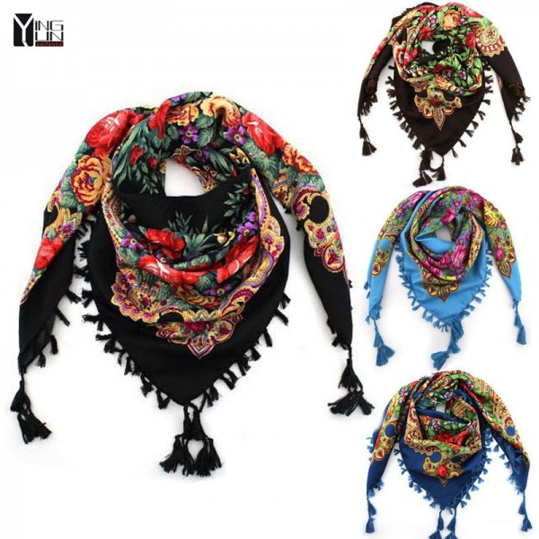 2017 New Fashion Ladies Big Square Scarf Printed Women Brand Wraps Hot-Sale Winter ladies Scarves cotton india floural headband