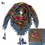 2017 New Fashion Ladies Big Square Scarf Printed Women Brand Wraps Hot-Sale Winter ladies Scarves cotton india floural headband