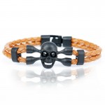 2017 New Fashion Pop Skull Bracelets For Men High Quality Leather Bracelets Popular Knighthood Friendship Charm Bracelets.