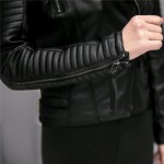 2017 New Fashion Spring Autumn Women Brand Faux Soft Leather Jackets Pu Black Blazer Zippers Coat Motorcycle Outerwear &Rivet