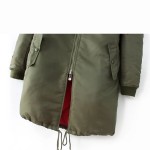 2017 New Fashion Winter Cotton Coat Army Green Jacket Women Baisc Coats Stand Neck Casual Long Thick Outerwear Jaqueta Feminina