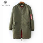 2017 New Fashion Winter Cotton Coat Army Green Jacket Women Baisc Coats Stand Neck Casual Long Thick Outerwear Jaqueta Feminina