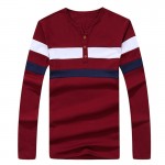 2017 New Men Long Sleeve T Shirt Men Cotton Casual Striped T-shirt Men O Neck Pullover tshirt Brand Clothing Plus Size M-XXXL