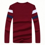 2017 New Men Long Sleeve T Shirt Men Cotton Casual Striped T-shirt Men O Neck Pullover tshirt Brand Clothing Plus Size M-XXXL