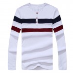 2017 New Men Long Sleeve T Shirt Men Cotton Casual Striped T-shirt Men O Neck Pullover tshirt Brand Clothing Plus Size M-XXXL