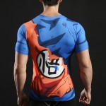 2017 New Men's Fashion Goku Dragon Ball 3D Print Casual Short Sleeve Cosplay T-Shirt Compression Tshirts Fitness ZOOTOP BEAR