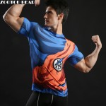 2017 New Men's Fashion Goku Dragon Ball 3D Print Casual Short Sleeve Cosplay T-Shirt Compression Tshirts Fitness ZOOTOP BEAR