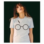 2017 New T Shirt Women Lightning Glasses Funny Printed Design Short Tee Shirt US Standard Plus Size S-4XL