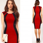 2017 New Women Sexy Summer Dress Ladies Elegant Sleeveless Patchwork O-neck Back Zipper Slimming Bodycon Pencil Dress S-3XL