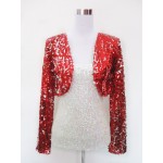 2017 New Women Vest Ds Clubwear Sparkly Sequin V-Neck Short Sexy Shrug Cardigan Jacket Stage Cloth 