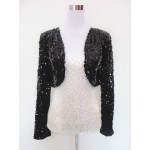 2017 New Women Vest Ds Clubwear Sparkly Sequin V-Neck Short Sexy Shrug Cardigan Jacket Stage Cloth 