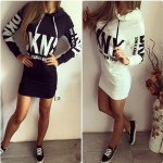 2017 New Women's Dress Long-Sleeve Dresses Slim Hooded Printing Women Dress Fashion Casual Style Vestidos LYQ003