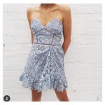 2017 New arrive blue mini women lace dress