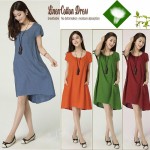 2017 New summer dress loose plus size Vintage Style Cotton Linen Fold women Dress Vestidos Robe