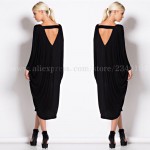 2017 Sale Spring Summer Maxi Long Sleeve Backless Casual Big Sizes Robe Party Sexy Women's Dress Large Size Women Clothes A0122 