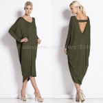 2017 Sale Spring Summer Maxi Long Sleeve Backless Casual Big Sizes Robe Party Sexy Women's Dress Large Size Women Clothes A0122 