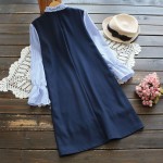 2017 Spring Casual Striped Patchwork Sweet Dress Women Stand Collar Flare Full Sleeve Cute Slim Female Vestido Lady Dresses U604