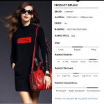 2017 Spring Women Casual Black Red Print Leather Sleeve Turtleneck Knitted Bodycon Slim Mini Dress European Style