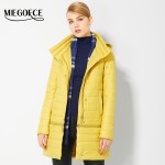 2017 Spring Women's Parkas with brooch Windproof Warm Women's Thin Cotton-padded Jacket Womens Quilted Coat New Design MIEGOFCE 