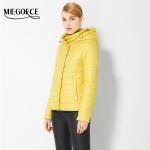 2017 Spring Women's Parkas with brooch Windproof Warm Women's Thin Cotton-padded Jacket Womens Quilted Coat New Design MIEGOFCE 