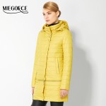 2017 Spring Women's Parkas with brooch Windproof Warm Women's Thin Cotton-padded Jacket Womens Quilted Coat New Design MIEGOFCE 