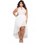 2017 Stylish Lace Special Occasion Plus Size Dress Big Size XXXL LC61037 Summer Style White Dresses for Women Casual Clothing