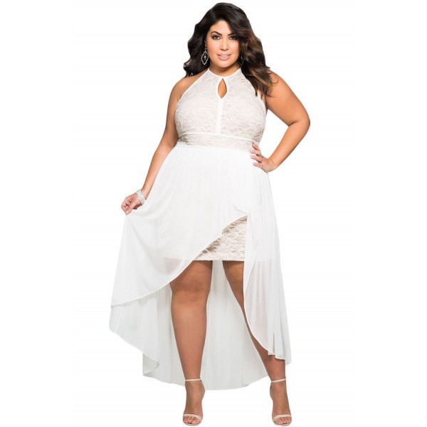 2017 Stylish Lace Special Occasion Plus Size Dress Big Size XXXL LC61037 Summer Style White Dresses for Women Casual Clothing