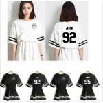 2017 Summer A line Dress KPOP Bangtan Boys Black White Jung Kook Jin V Cotton Support Dresses New