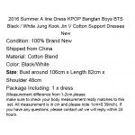 2017 Summer A line Dress KPOP Bangtan Boys Black White Jung Kook Jin V Cotton Support Dresses New