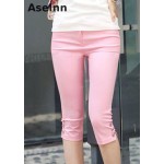 2017 Summer New Fahison Capris  Casual Calf-length Pants Female Plus Size S-3xl  White Black Women Pants